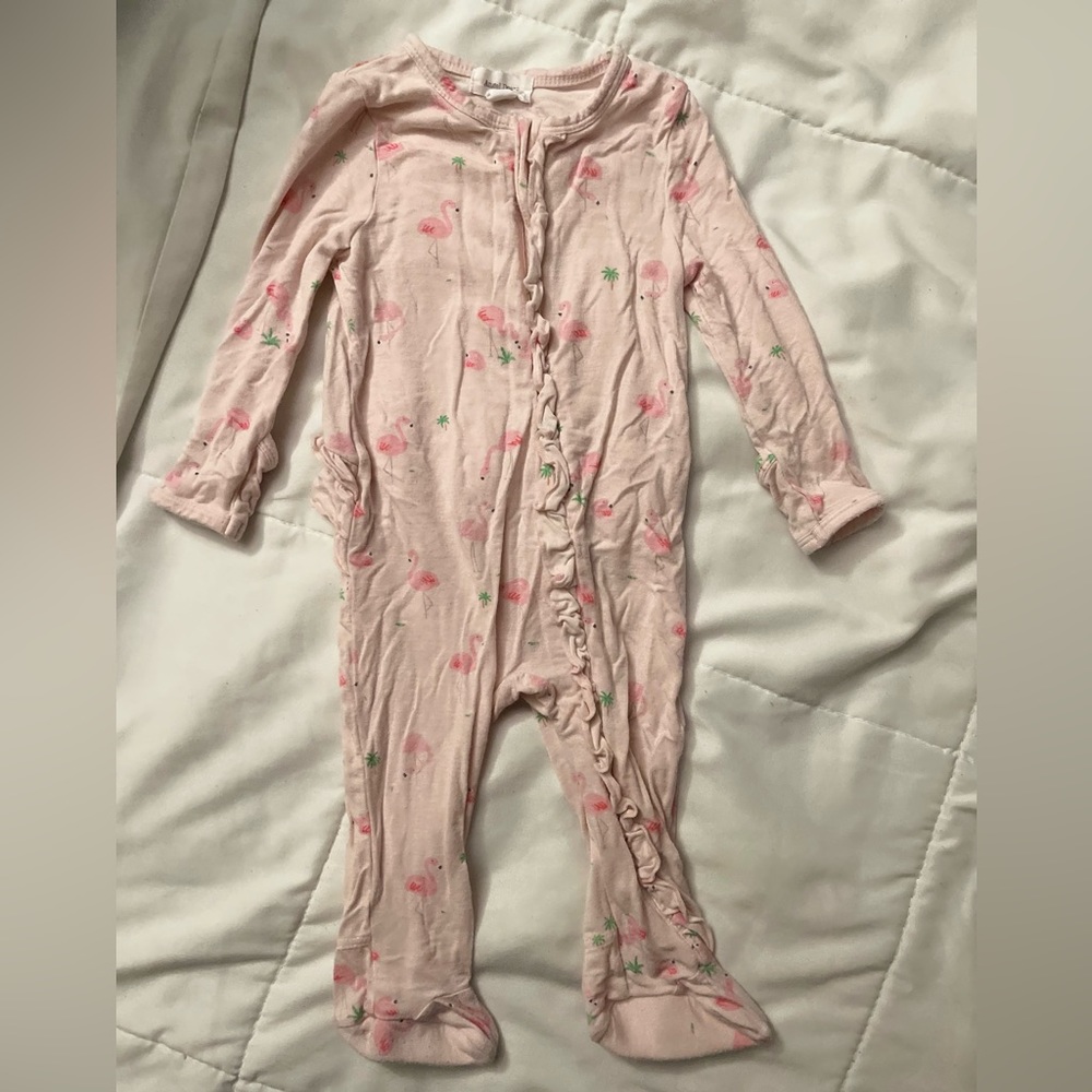 Flamingo ruffle bum footie